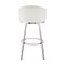 Armen Living Noran Swivel Bar Stool in Brushed Stainless Steel with White Faux Leather 840254335691 - alternate 5